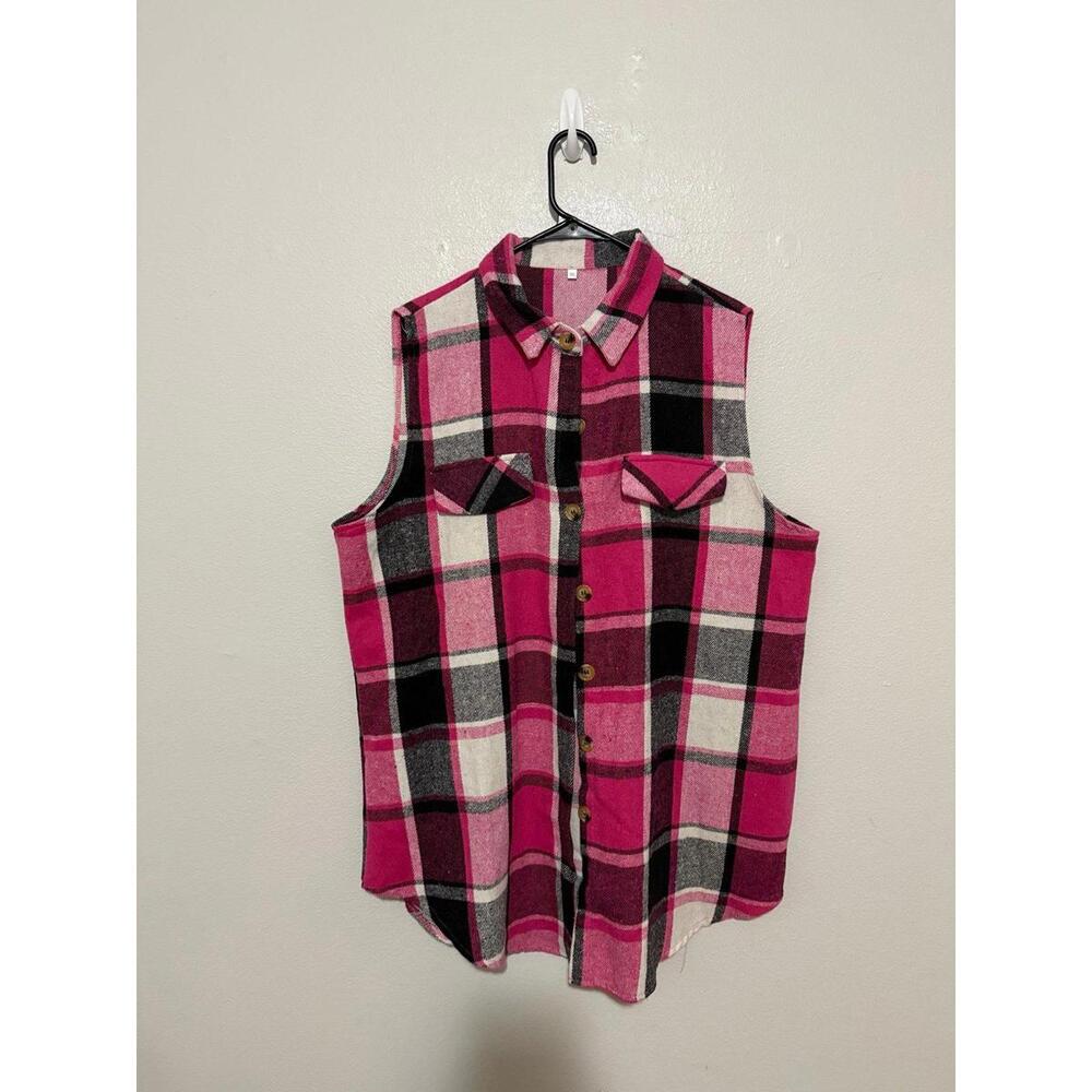 No brand pink flannel vest- 3XL